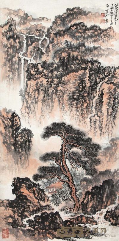 胡若思 2002年作 拟髡残山水 立轴 137×68cm