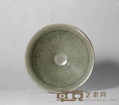 宋 耀州窑 青釉刻花菊纹盏 口径14.6cm