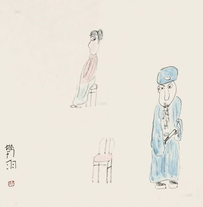 韩羽 2006年作 典人物 立轴