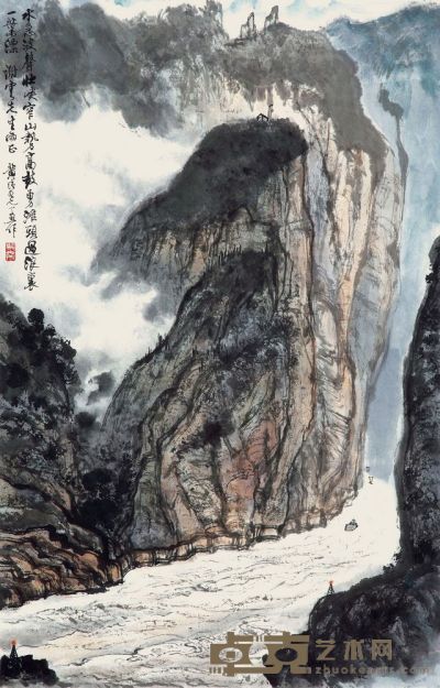 黄纯尧 2012年作 峡江图 立轴 69×45cm