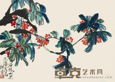 娄师白 石林山果 立轴 34×47.5cm