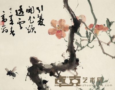 高奇峰 1932年作 花卉草虫 立轴 27.5×35cm