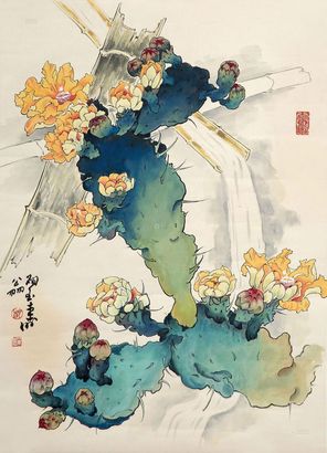 郑乃珖 花卉 立轴
