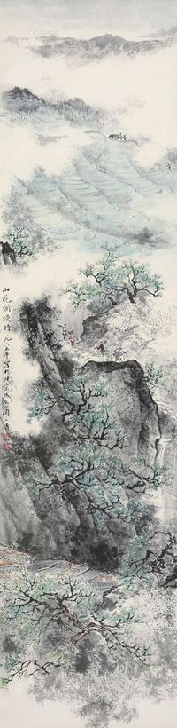 陶一清 1965年作 山花烂漫时 立轴