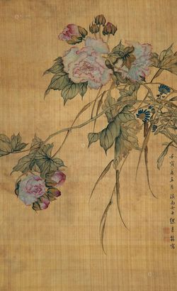 缪嘉惠 1902年作 花卉 立轴