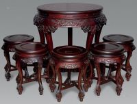 现代 红木雕云龙圆桌 （6件）