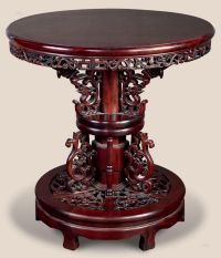 现代 红木雕夔龙转圆桌