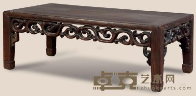 清 红木雕草龙炕桌 41×77×27cm