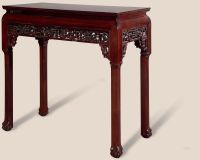 现代 红木雕团寿供桌