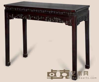 现代 梓檀雕夔龙条桌 102×46×86cm