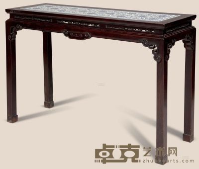 现代 红木嵌瓷板条桌 119×42cm