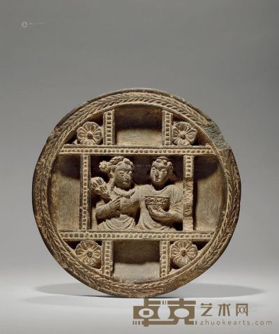 8－9世纪 圆形石雕 直径15cm