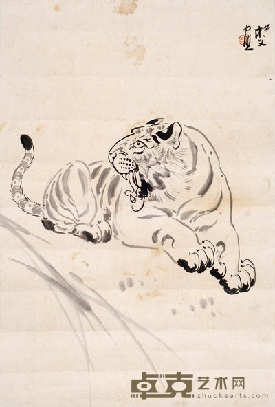 阎松父 虎 69X46cm