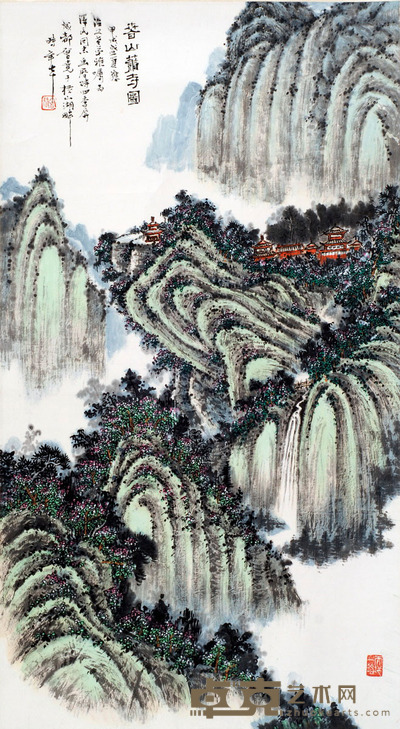 曾尧 山水 75X41cm