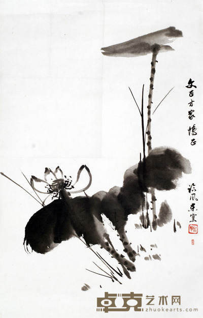 谢临风 荷花 68X44cm