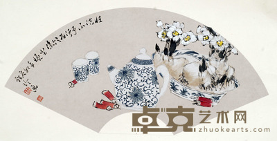 周雅玲 花卉 扇面