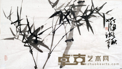 周北溪 竹 81X48cm