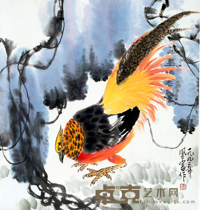 方凤富 锦鸡 66X66cm