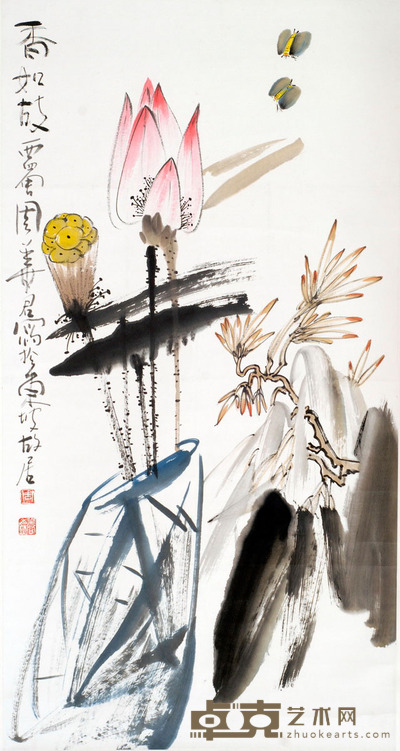 周华君 荷花 100X51cm
