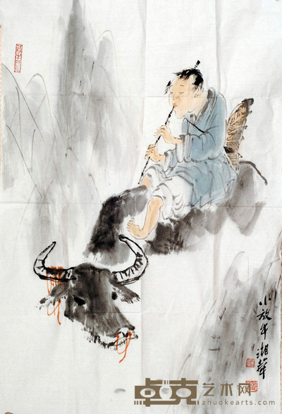 于湘华 牧牛图 67X45cm