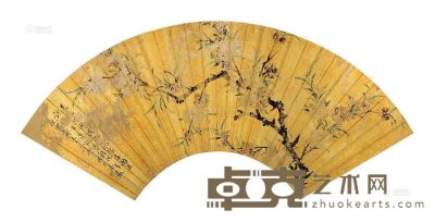 潘燕 桃花 扇片 17×52cm