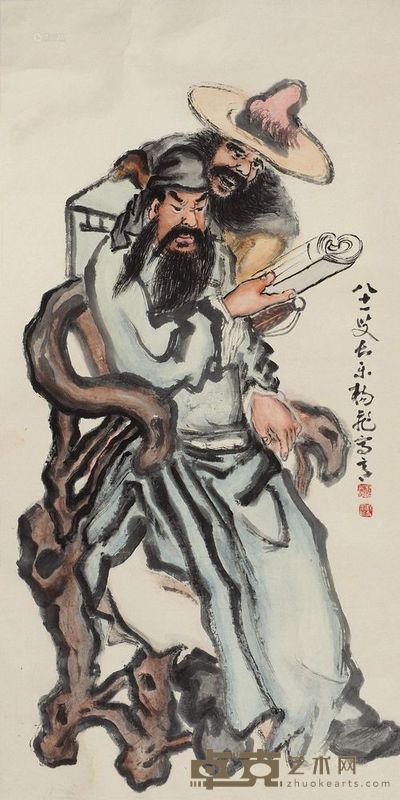 杨飞 关公 镜片 135×67cm
