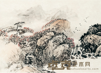 孙其峰 秋山寒鸦 36×49 cm