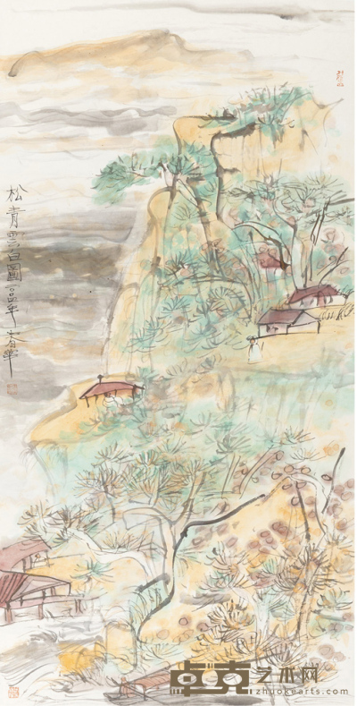 杨春华 松柏青云图 137×69 cm