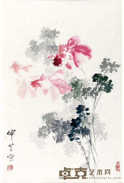 穆仲芹 水中鱼 69×45 cm