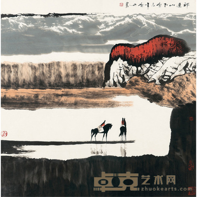 白庚延 祁连山下 68×68 cm