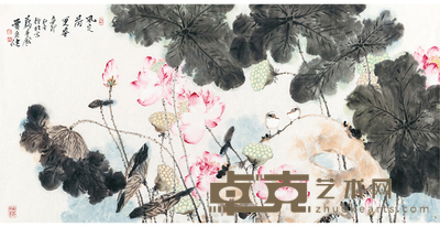 贾广健 花鸟 68×136 cm