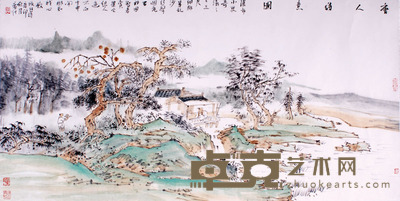钱广信 唐人诗意图 68×136cm