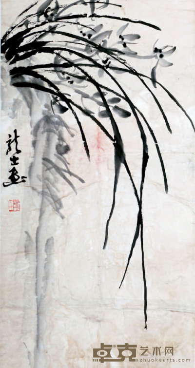 肖龙士 兰草图 63×34cm