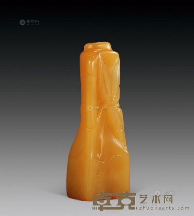 清 寿山石雕竹节印章 高5cm