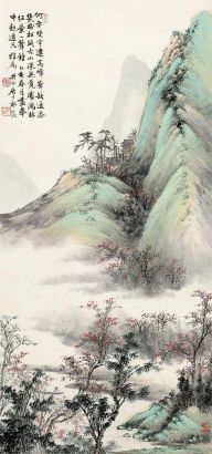 祁昆 乙亥(1935年)作 满林红叶 立轴