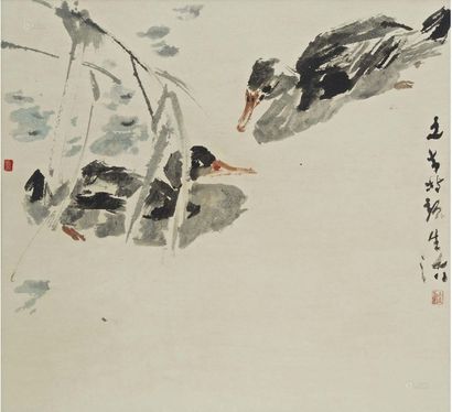 陈文希 1969年作 鸭 镜框