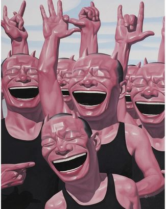 岳敏君 2005年作 人兽之间