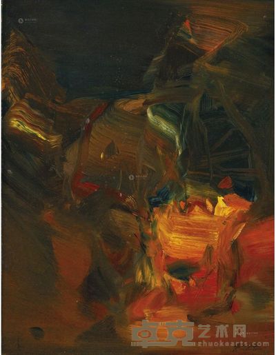 朱德群 约1980年作 东升 65×495cm