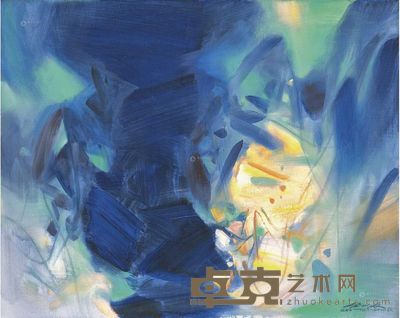 朱德群 1989年作 翡翠华光 651×811cm