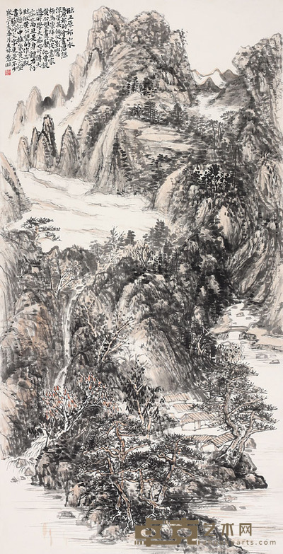 周友林 山水 136*68cm