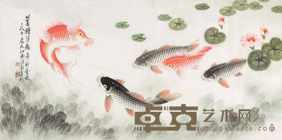 迟明 莲塘清趣 122*62cm