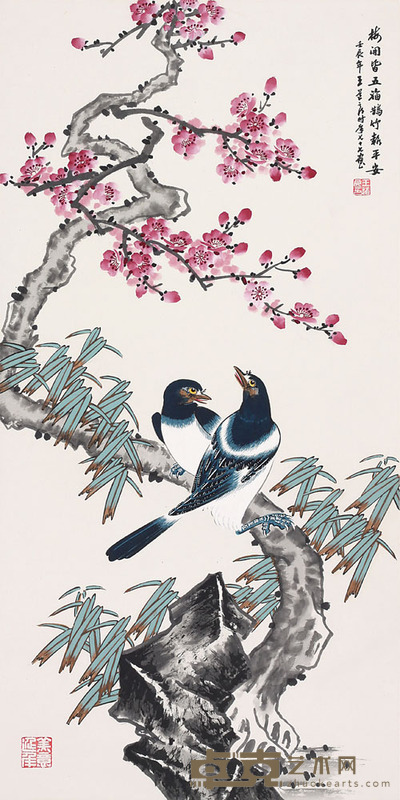 王道良 喜鹊登梅 100*50cm