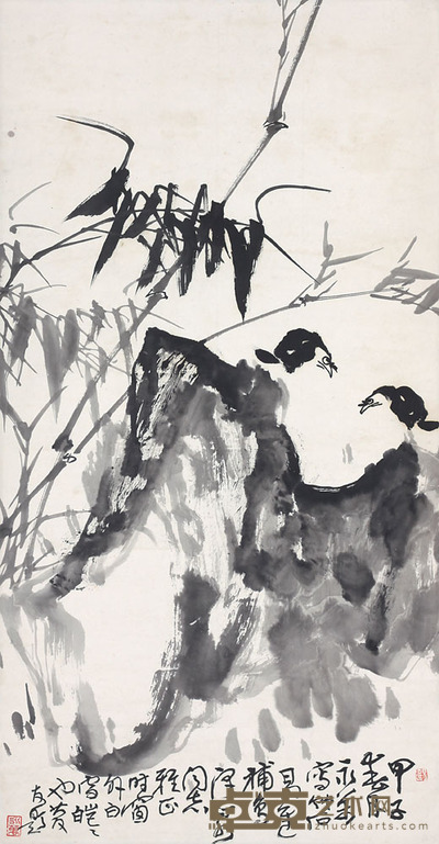 徐永万、葛庆友等合作 竹鸡 96*51cm