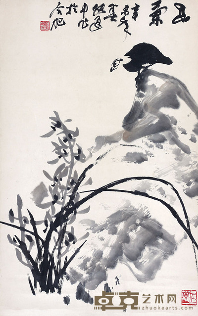 张建中 八哥兰草 43*69cm