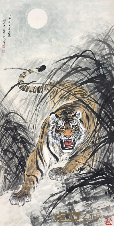 葛茂柱 虎 136*67cm