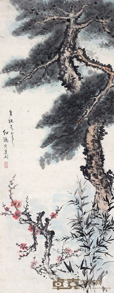童雪鸿 三友图 33*86cm
