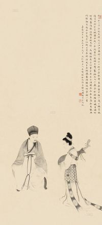 姜埙 丙寅（1806）年作 杜牧见张好好 立轴