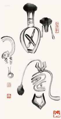 李骆公 篆书“福寿” 立轴