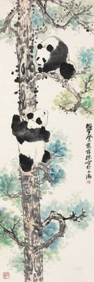 张锦标 攀登 立轴