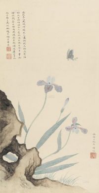 吴湖帆 潘静淑 丙子（1936）年作 蝴蝶花 立轴